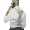 Man wearing posture corrector talking on the phone